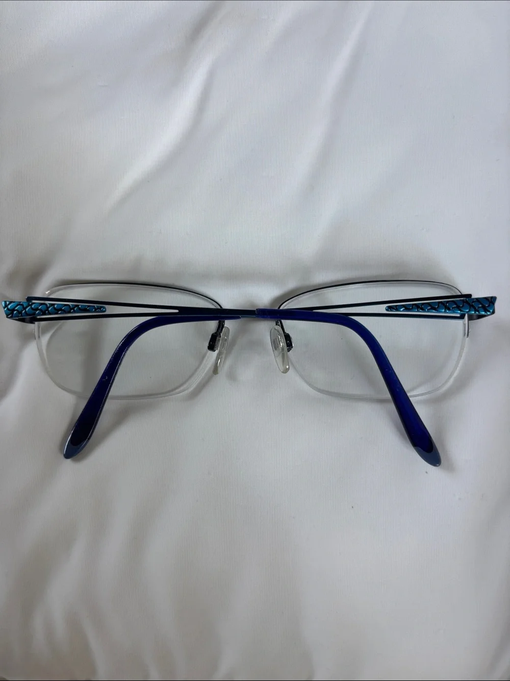 Charmant Eyeglasses CH10630 BL Perfect Comfort Blue Half Rim Frame 52[]17 135